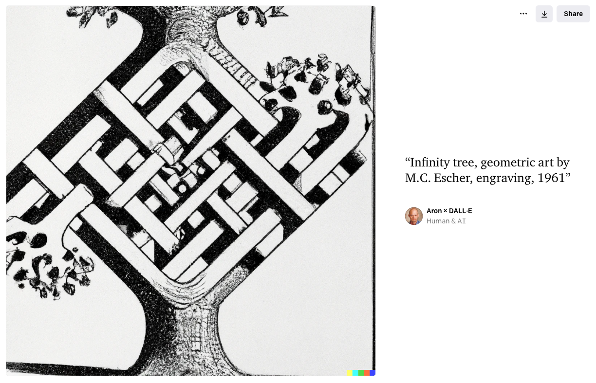 Escher-style DALL·E 2 illustration