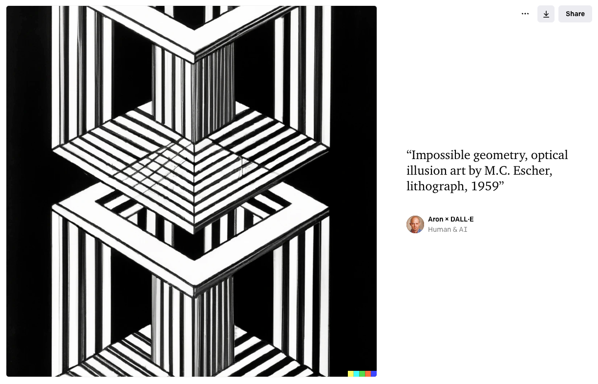 Escher-style DALL·E 2 illustration
