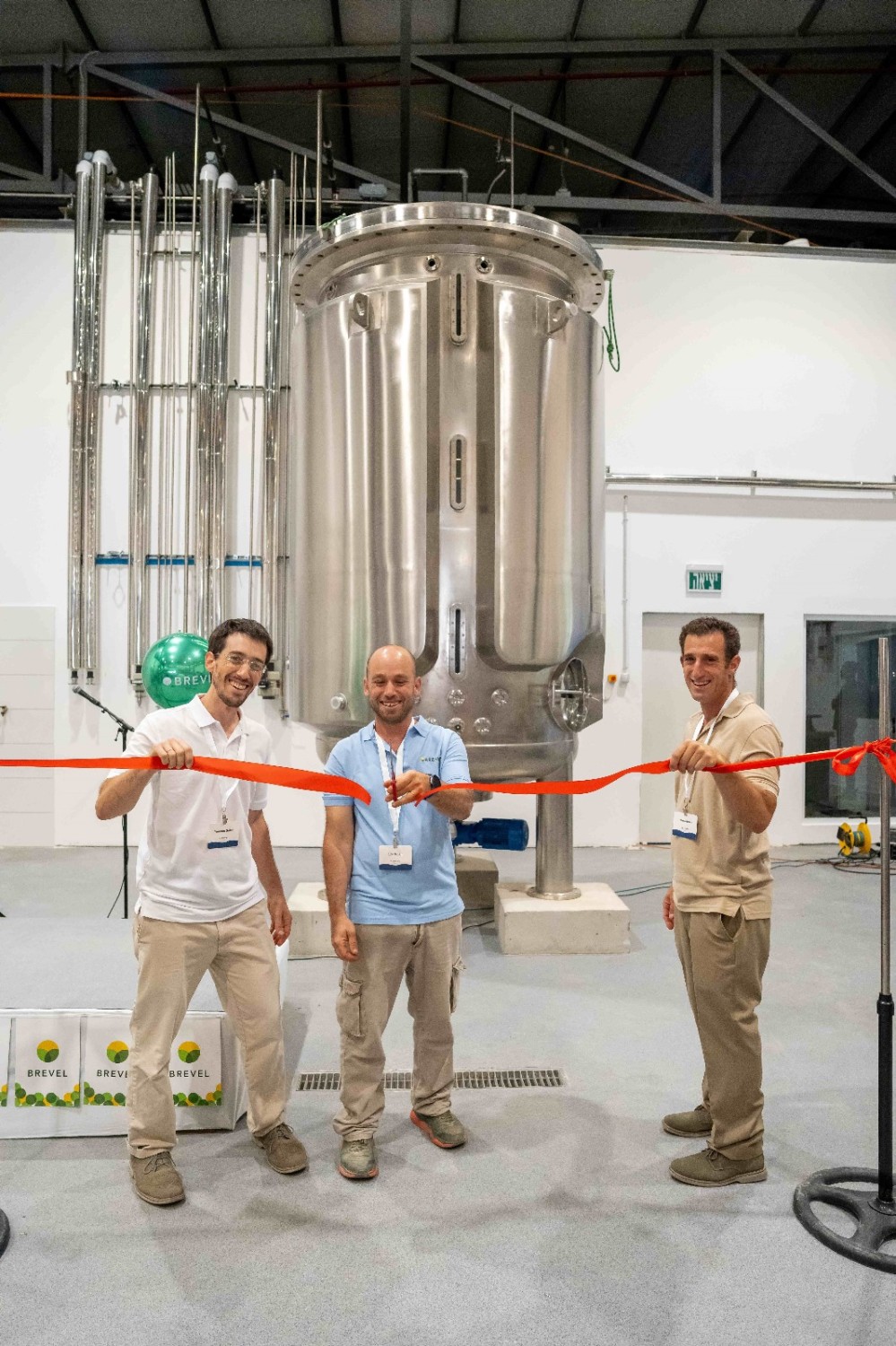 The Brevel cofounders at their commercial facility ribbon-cutting ceremony