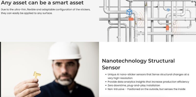 These ultra-thin, ink-based sensors stick to equipment like pipes and valves, monitoring structural and operational cond