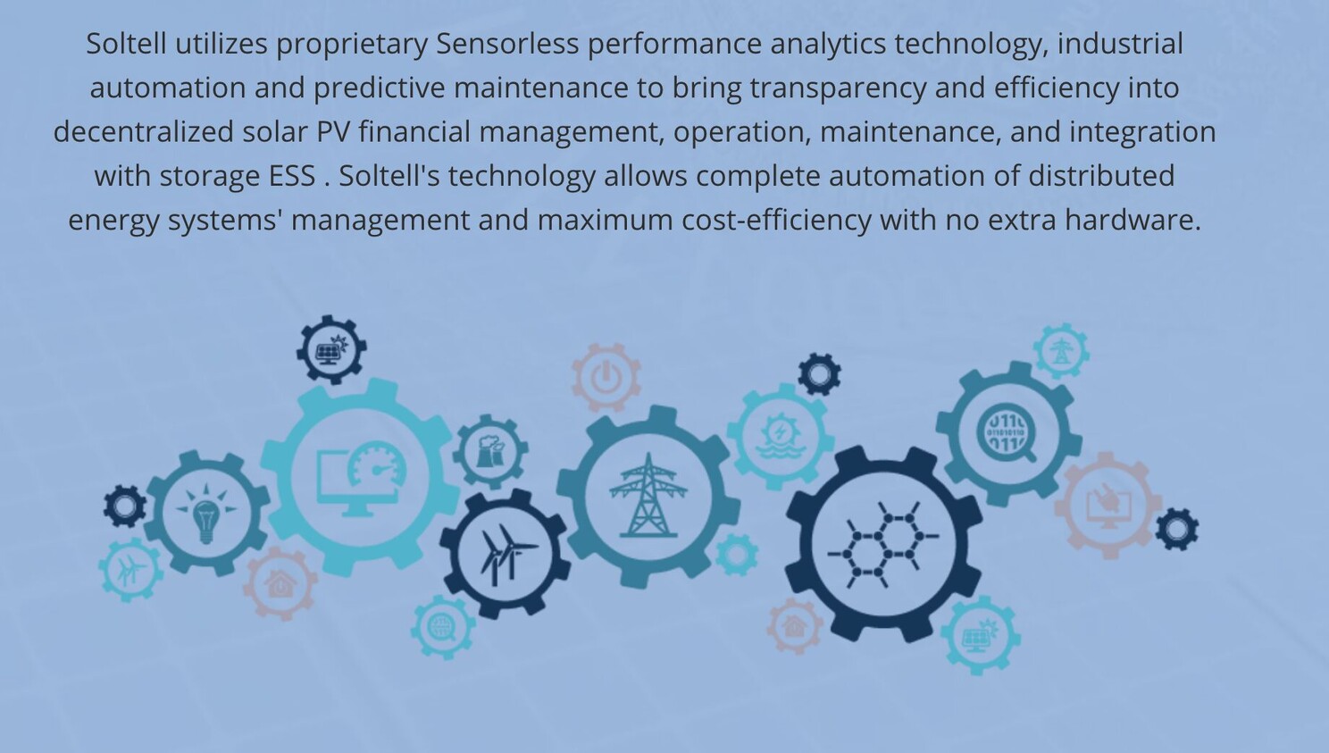 Soltell analyzes patterns in power generation data to assess solar system performance - with no hardware modifications.