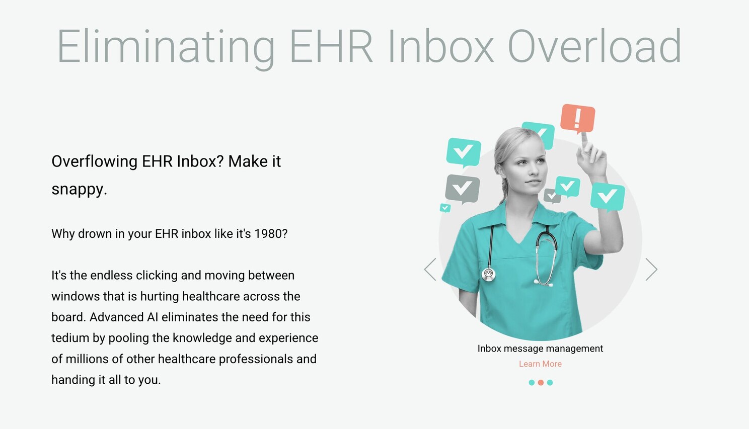 Cluttered medical inboxes are a great pain point for doctors - and Droxi promises an order in this chaos